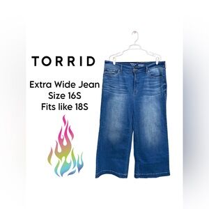 Torrid High-Rise Wide Leg Vintage Stretch Jeans – Size 16S (Fits Like 18S) 💙✨